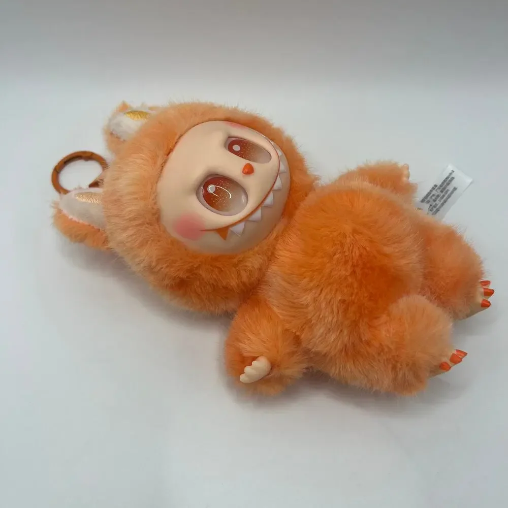 2PCS The Monsters Labubu Catch Me If You Can Plush Keychain Orange & Purple Set